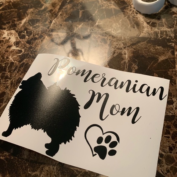 Pomeranian Mom Heart Paw Dog Mom Car Decal Sticker - Picture 3 of 3
